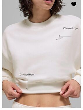 ALO Yoga accolade Crop sweater ivory